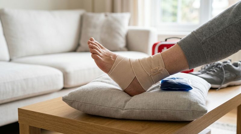 Verstuikte enkel: veilige tuisversorging en rooi vlae